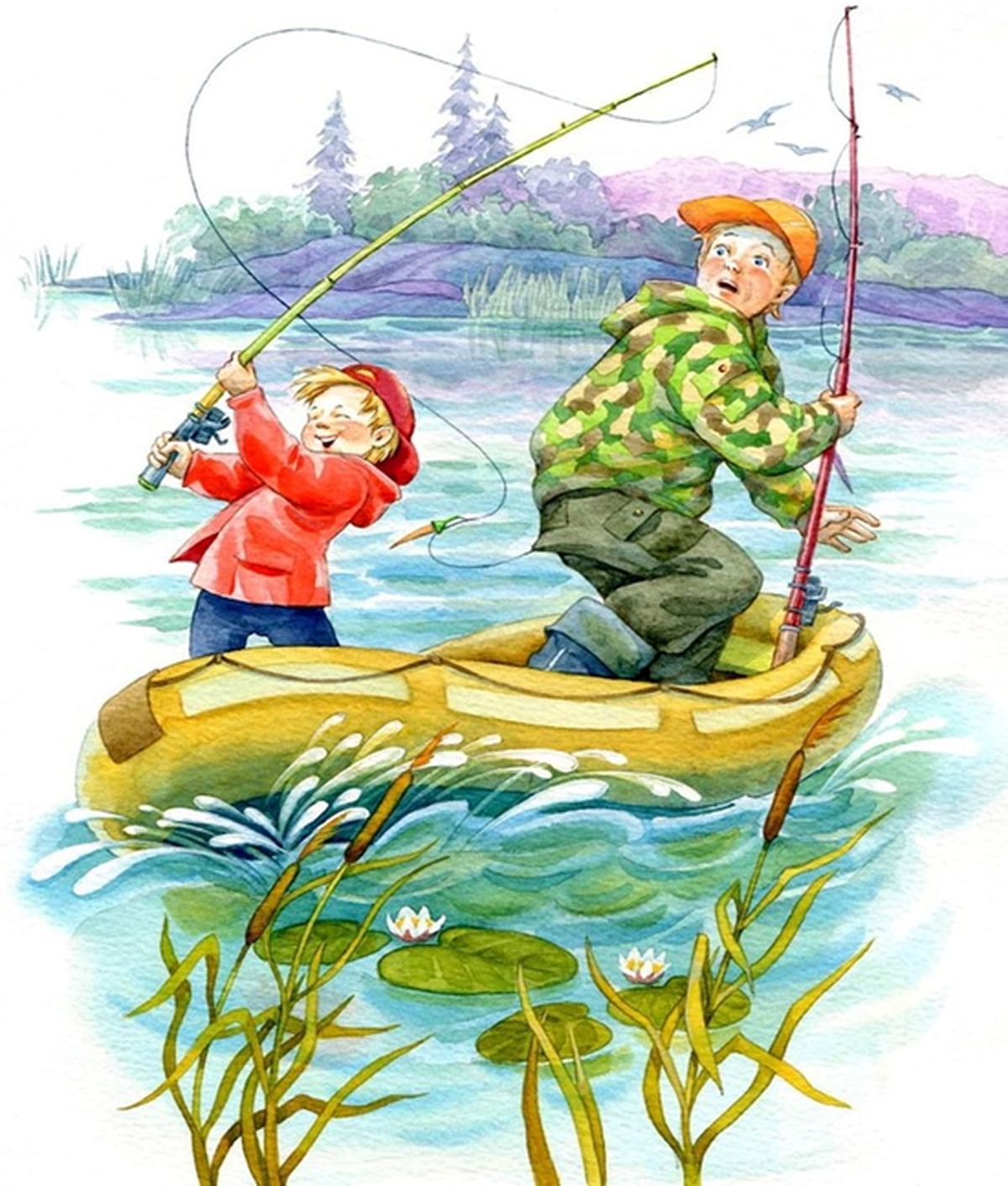 Папа ловил рыбу. Рыбак иллюстрация. Рыбалка рисунок. Рыбак с удочкой. Рыболов для детей.
