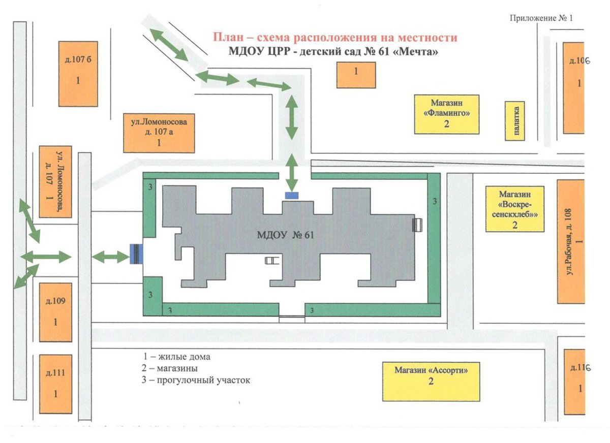План схема детского сада с обозначением