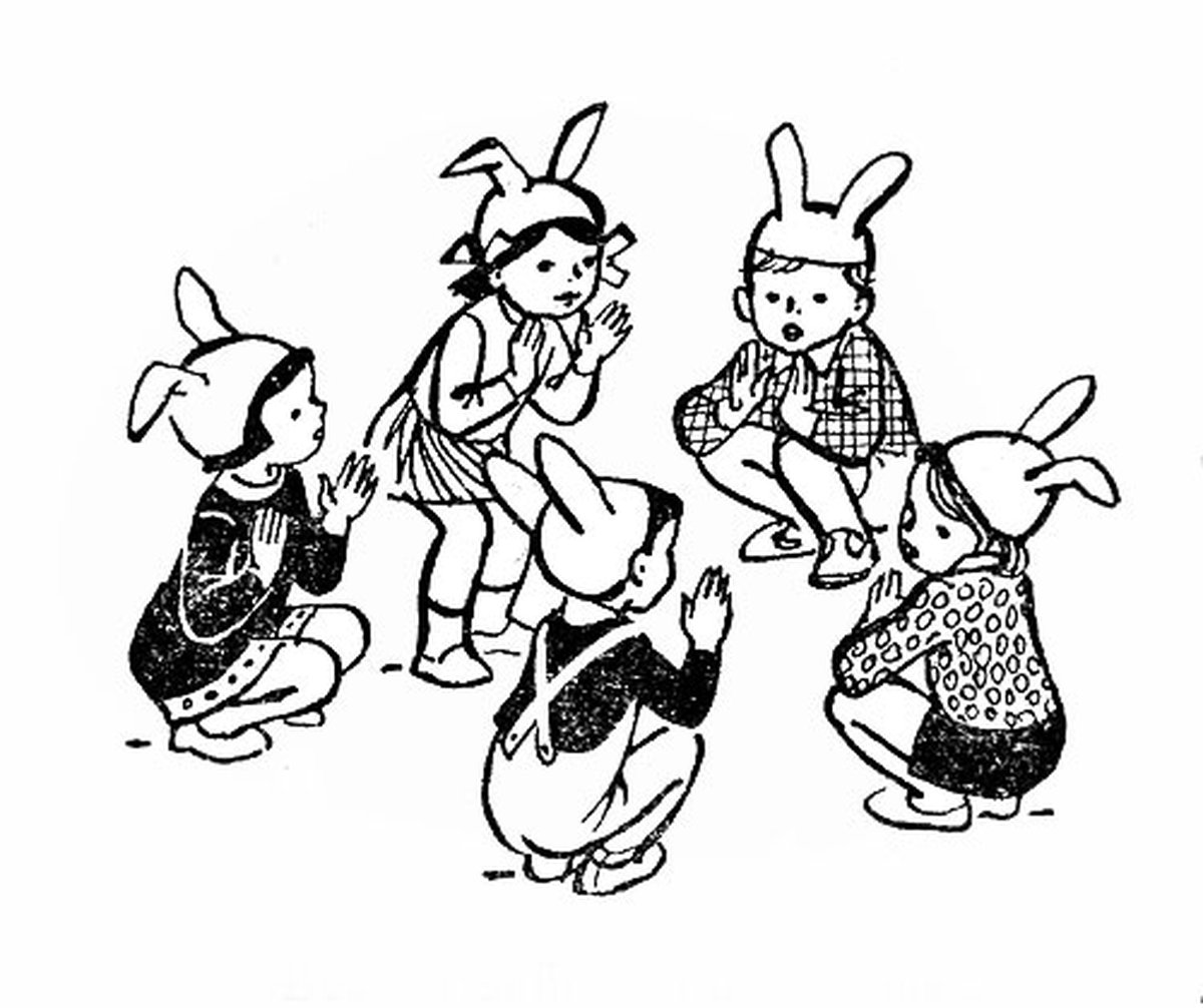 Рисование подвижной игры охотники и зайцы